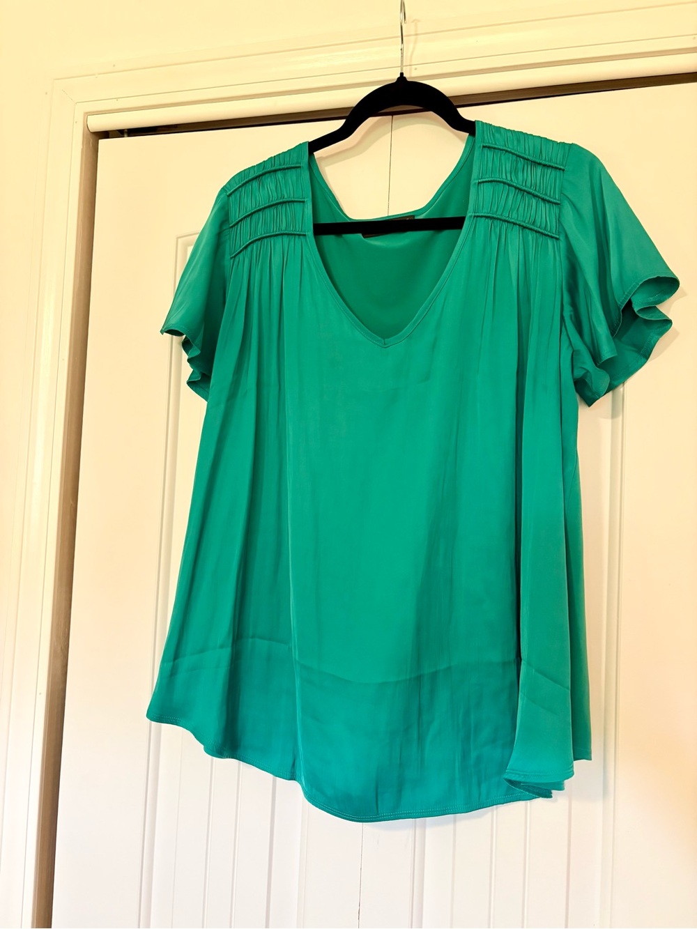NWOT Lane Bryant Women's V-Neck Short Sleeve Top in Emerald